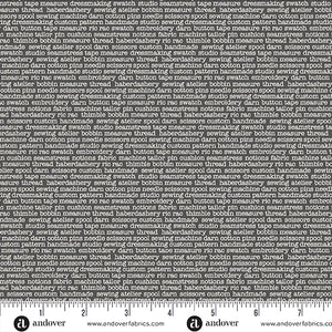 MU-135-S GREY GLOSSARY - ATELIER by MAKOWER UK FOR Andover Fabrics
