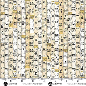 MU-136-Q CREAM MEASUREMENTS - ATELIER by MAKOWER UK FOR Andover Fabrics