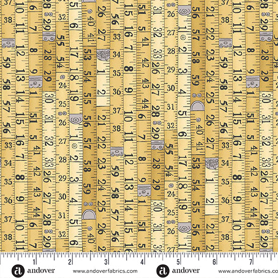 MU-136-Y YELLOW MEASUREMENTS BY MAKOWER UK FOR Andover Fabrics