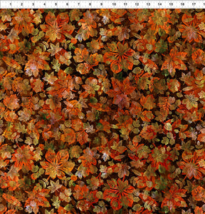 7FLS 1 MULTI/TAN - SHADOWS - FALLING LEAVES by Jason Yenter for In The Beginning Fabrics
