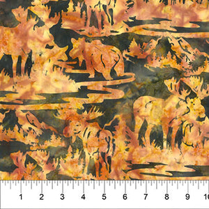 83231-1006 HARVEST - MOOSE - SCENIC SETTINGS by Banjan Batiks Studio for Banjan Batiks