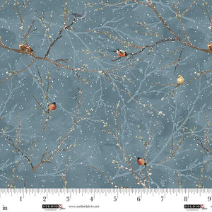 8435 79 SLATE - SNOW BIRDS - HAZY SHADES OF WINTER by Funny Girl for Studio e Fabrics