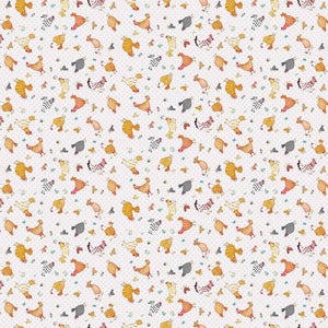 853-90 GRAY TOSSED CHICKENS - HAY DAY by Kate Mawdsley for Henry Glass & Co {The panel is on our Panel page}
