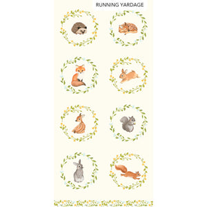 DP27167-11 CREAM MULTI - BLOCKS - WOODLAND BABES by Kathryn Christensen for Northcott Fabrics