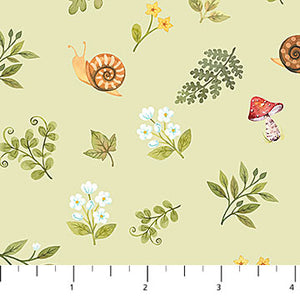 DP27171-72 GREEN MULTI - TINY TOSS - WOODLAND BABES by Kathryn Christensen for Northcott Fabrics