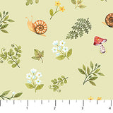 DP27171-72 GREEN MULTI - TINY TOSS - WOODLAND BABES by Kathryn Christensen for Northcott Fabrics