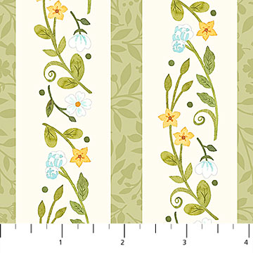 DP27173-11 CREAM - STRIPE - WOODLAND BABES by Kathryn Christensen for Northcott Fabrics