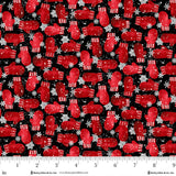 F1287 98 BLACK - SNOW CREW FLANNEL by Barb Tourtillotte for Henry Glass & Co Division