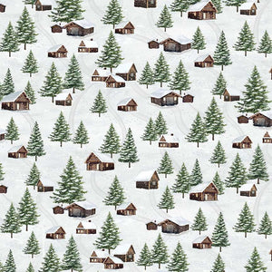 KATIE-CD3692 MULTI - WINTER CABIN SCENIC  - WINTER WONDERLAND by Katie Hennagir for Timeless Treasures Fabrics
