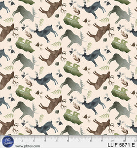 LLIF 5871 E - ANIMAL TOSS - LODGE LIFE by Deane Beesley for P&B Textiles