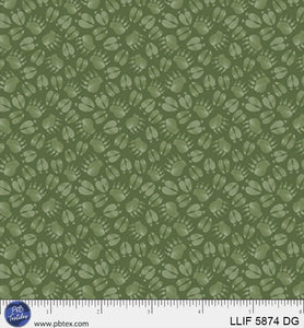 LLIF 5874 DG - TONAL PAWPRINTS - LODGE LIFE by Deane Beesley for P&B Textiles