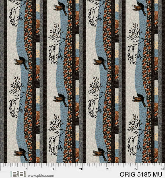ORIG5185-MU - SILHOUETTED BORDER STRIP - ORIGINS by Jamie Kalvestran for P&B Textiles {The Panel for this Collection is on our Panel Page}