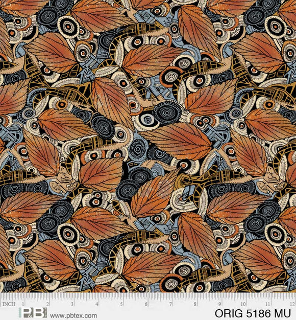 ORIG5186-MU - LEAF DESIGN TOSS - ORIGINS by Jamie Kalvestran for P&B Textiles {The Panel for this Collection is on our Panel Page}