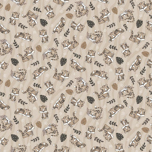 Q-1632-44 TAUPE - TIGER TOSS - BIG KITTIES by Shelly Comisky for Henry Glass & Co {Panel for this collection is on our panel page}