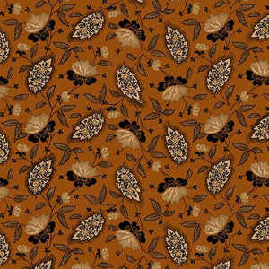 R170581-RUST - PAISLEY BEAUTY- CHEDDAR AND COAL II - by Pam Buda for Marcus Fabrics