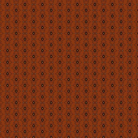 R17082-RUST - HAUNTED GATE- CHEDDAR AND COAL II - by Pam Buda for Marcus Fabrics