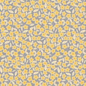 R190744D-GRAY - FLOWERS - BIRDS and BEES by Cindy Staub (Quilt Doodle Designs) for Marcus Fabrics