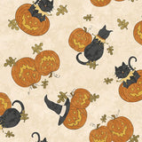 R191903D-MULTI - TOSSED CATS &amp; PUMPINS || Halloween Haunts by Cindy Staub for Marcus Fabrics {THE PANEL IS ON OUR PANEL PAGE}