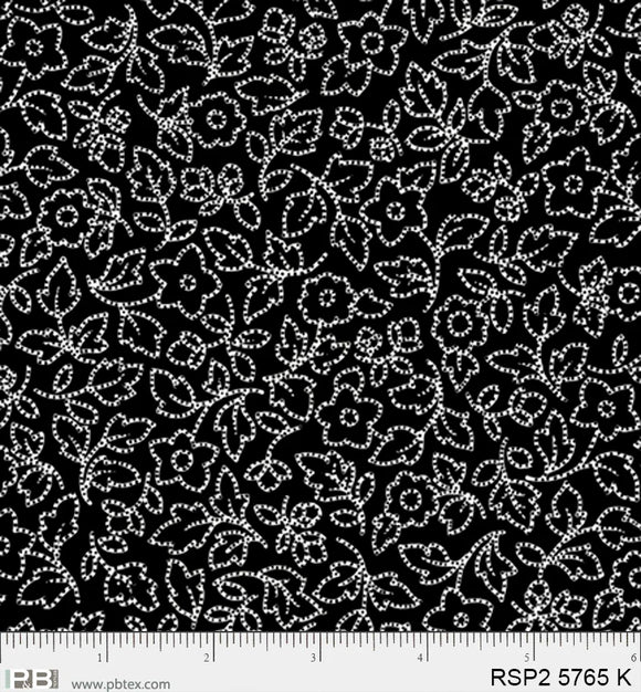 RSP2 5765K - PACKED DOTTY FLORAL - SALT & PEPPER by P&B TEXTILES