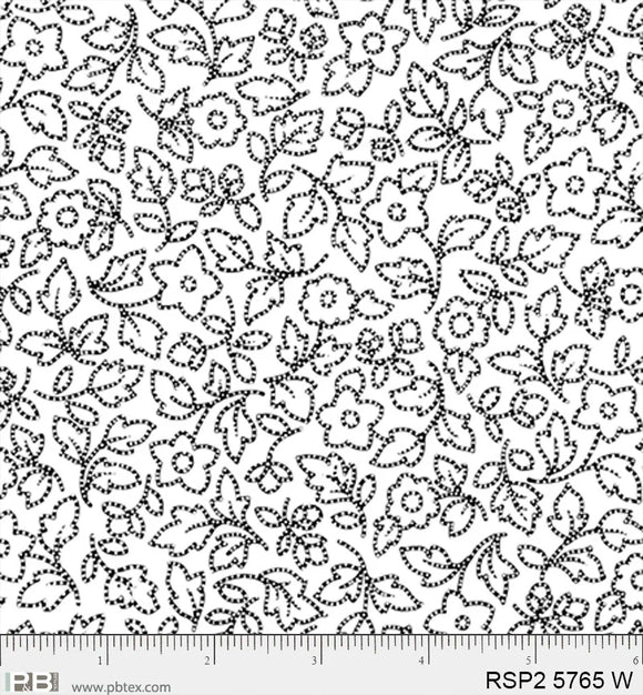 RSP2 5765W - PACKED DOTTY FLORAL - SALT & PEPPER by P&B TEXTILES