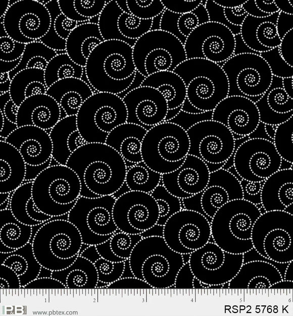 RSP2 5768K - DOTTY SPIRALS - SALT & PEPPER by P&B TEXTILES