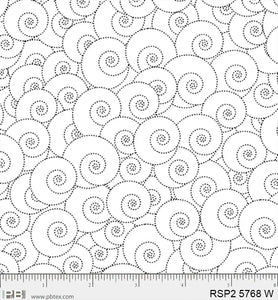 RSP2 5768W - DOTTY SPIRALS - SALT & PEPPER by P&B TEXTILES