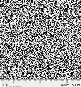 RSP2 5771W -PACKED FLOURISHES - SALT & PEPPER by P&B TEXTILES