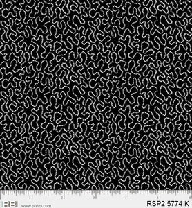 RSP2 5774K - SQUIGGLY LINEWORK - SALT & PEPPER by P&B TEXTILES