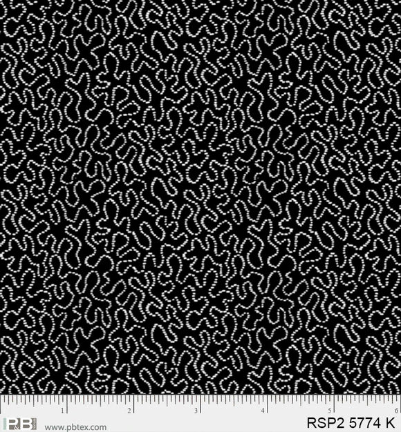 RSP2 5774K - SQUIGGLY LINEWORK - SALT & PEPPER by P&B TEXTILES