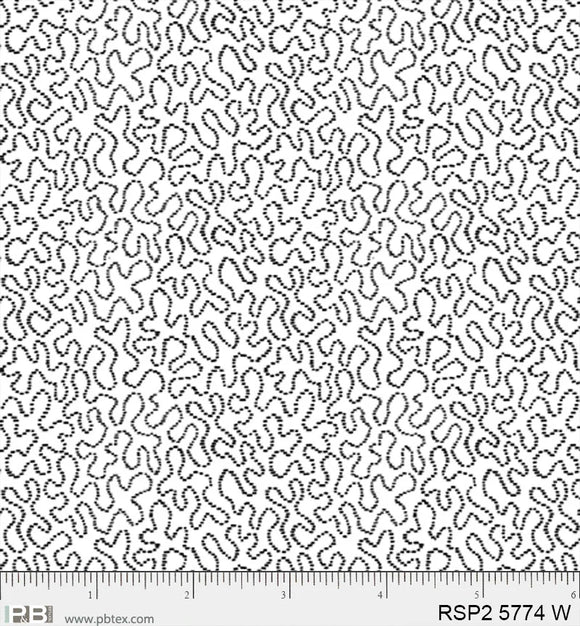 RSP2 5774W - SQUIGGLY LINEWORK - SALT & PEPPER by P&B TEXTILES