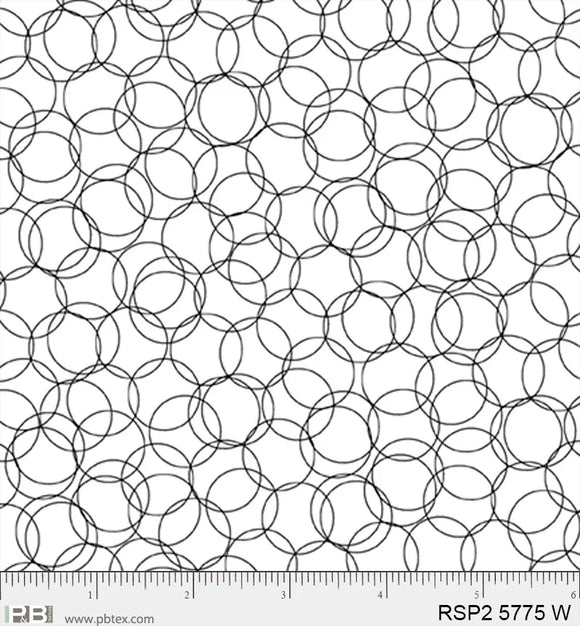 RSP2 5775W - INTERLOCKING CIRCLES - SALT & PEPPER by P&B TEXTILES