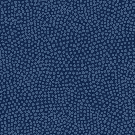 13609-11 DEW DROPS NAVY/WANDER LANE by Nancy Halvorsen for Benartex Designer Fabrics