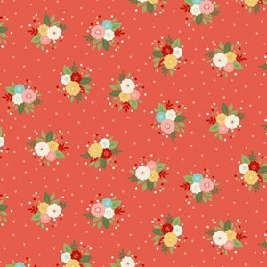 2509-R-POSY RED-AMELIA by Makower UK/ANDOVER FABRICS