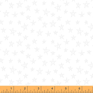 42641A 1 SKETCHED STARS/WHITE ON WHITE/WHITEOUT/by Whistler Studios for Windham Fabrics