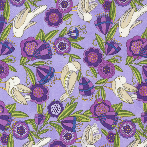 48722 13 LAVENDER - PANSYS POSIES by Robin Pickens for Moda Fabrics