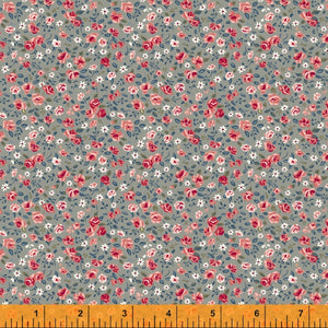 52947-3 - GREY DITSY ROSE/HUDSON by Whistler Studios for WINDHAM FABRICS