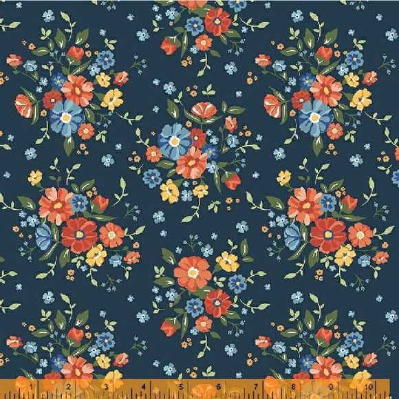 53008-1 MIDNIGHT - FORGET ME NOT by Allison Harris for Windham Fabrics