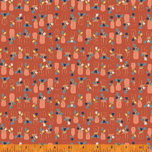 53013-11 RED - FORGET ME NOT by Allison Harris for Windham Fabrics