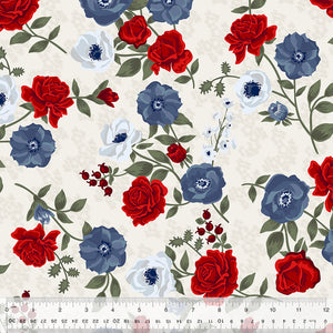 53477-1 IVORY QUILTING COTTON - FRESH CUT - SABRINA by Whistler Studios for Windham Fabrics