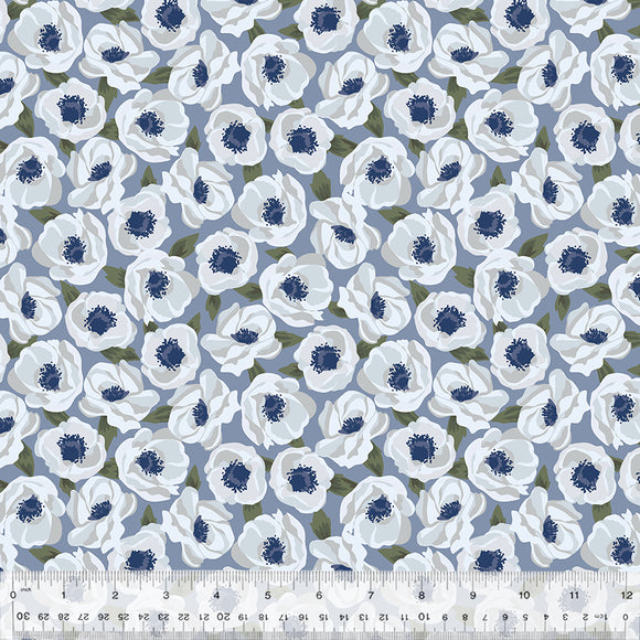 53478-3 CORNFLOWER QUILTING COTTON - ANEMONES - SABRINA by Whistler Studios for Windham Fabrics