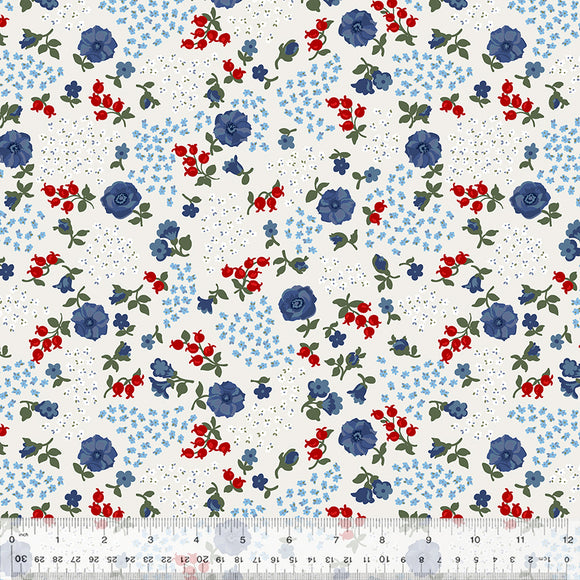 53479-1 IVORY QUILTING COTTON - FLOWER BED - SABRINA by Whistler Studios for Windham Fabrics