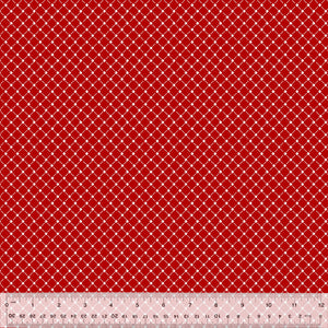 53481-5 RED QUILTING COTTON - GARDEN FENCE - SABRINA by Whistler Studios for Windham Fabrics