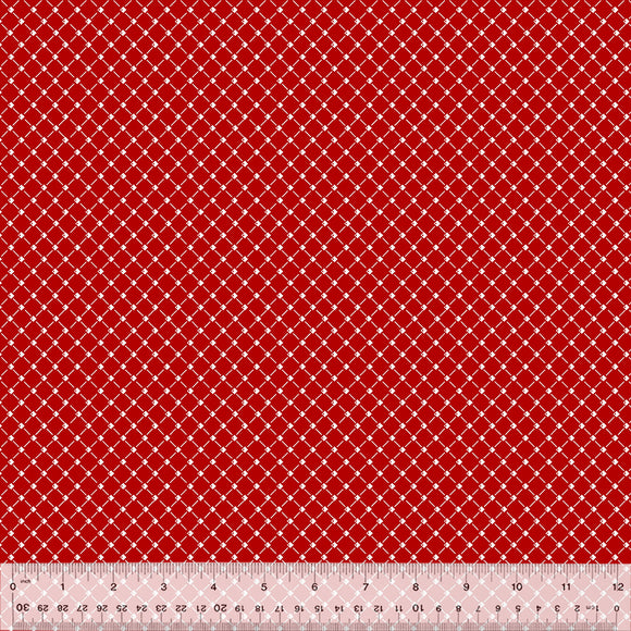 53481-5 RED QUILTING COTTON - GARDEN FENCE - SABRINA by Whistler Studios for Windham Fabrics