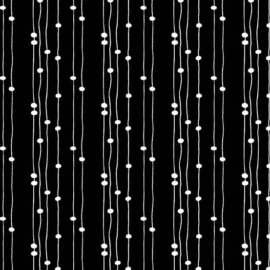 A-9628-K Black-Beaded Strings/TUXEDO/by Kim Schaefer for Andover Fabrics