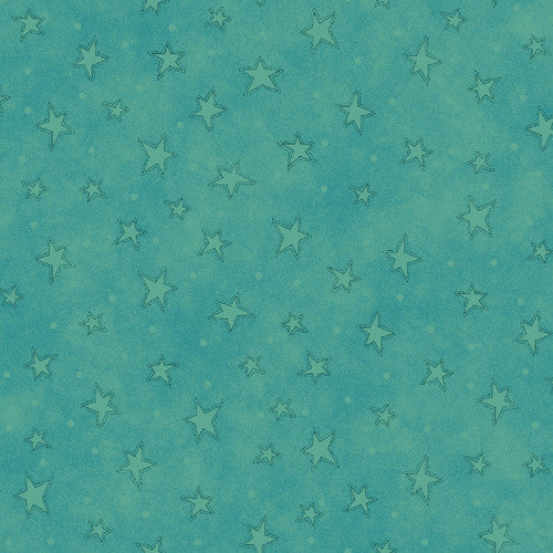 Q-8294-61 TEAL - 100% COTTON - STARRY BASICS by Leanne Anderson of The Whole Country Caboodle for Henry Glass & Co. Inc.