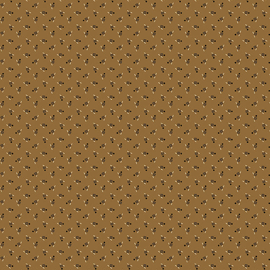 A-9827-N COCOA-SQUARE AND DOTS/TRINKETS 21/by Kathy Hall for Andover Fabrics