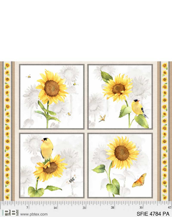 SFIE-4784PA SUNFLOWER PANEL/SUNFLOWER FIELD by Sandy Lynam Clough for P&B TEXTILES