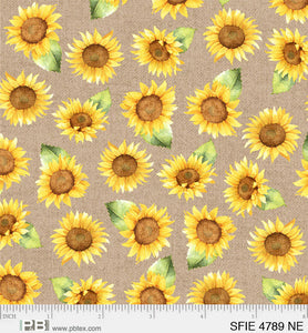 SFIE-4789NE MEDIUM TOSSED/SUNFLOWER FIELD by Sandy Lynam Clough for P&B TEXTILES /"PANEL FOR THIS COLLECTION IS ON OUR PANEL PAGE"
